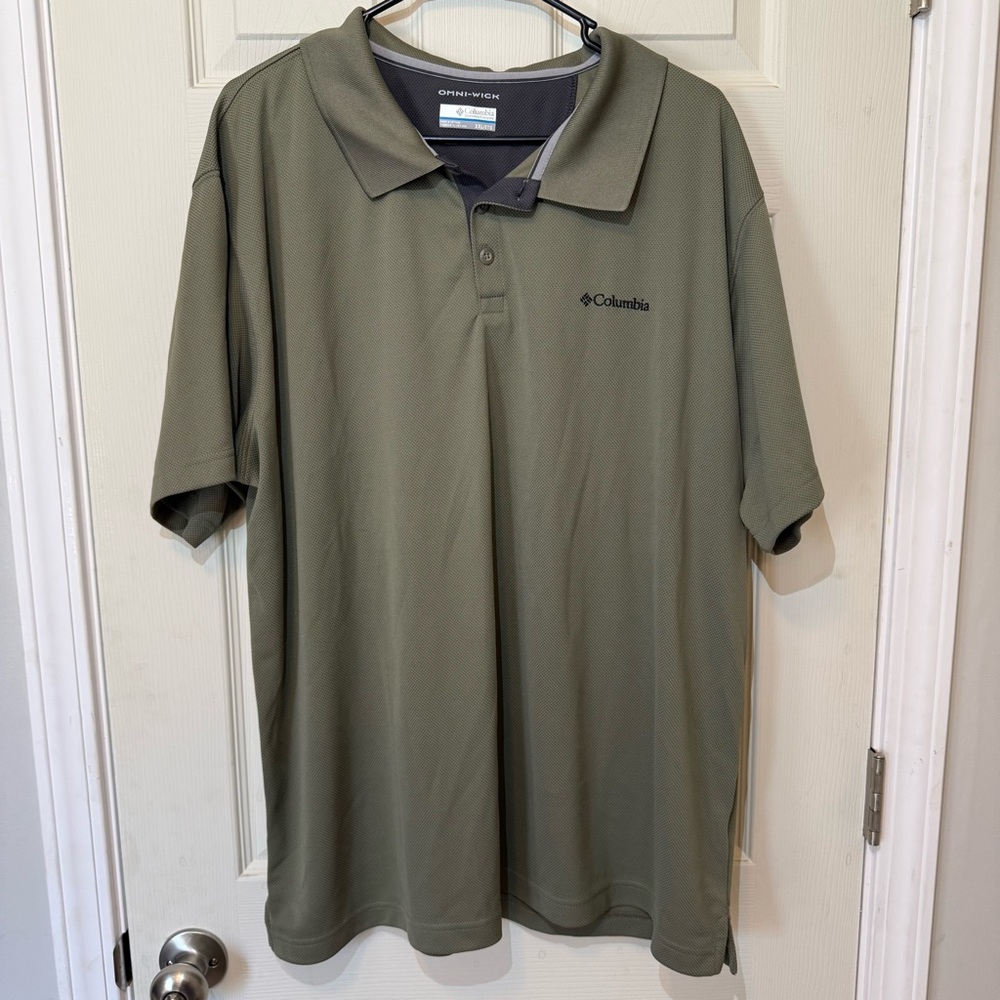 Columbia Omni-Wick Olive Green Performance Polo Shirt Men’s XXL